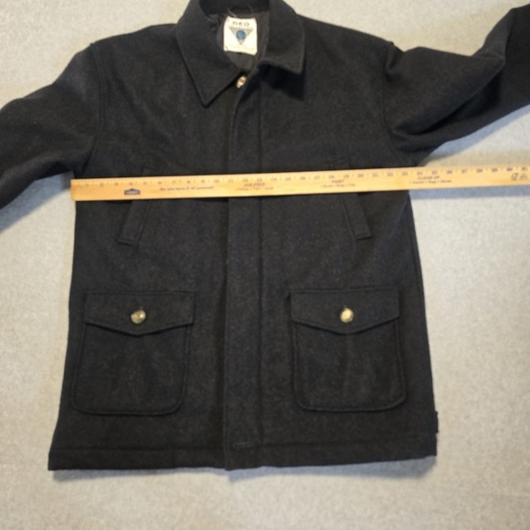 Geo Collection‎ Mens Charcoal Wool Blend Coat L Heavy Winter Professional Classy - Picture 7 of 16